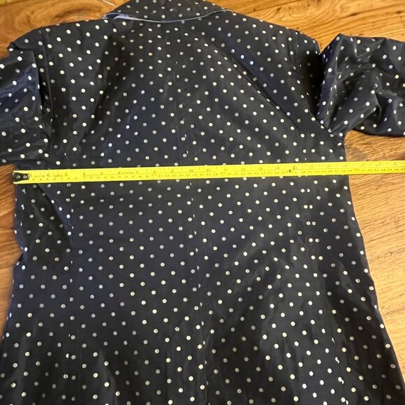 Talbots Navy Polka Dot Womens Coat Size 4 Career Preppy Classic Corpcore Office - Picture 10 of 11